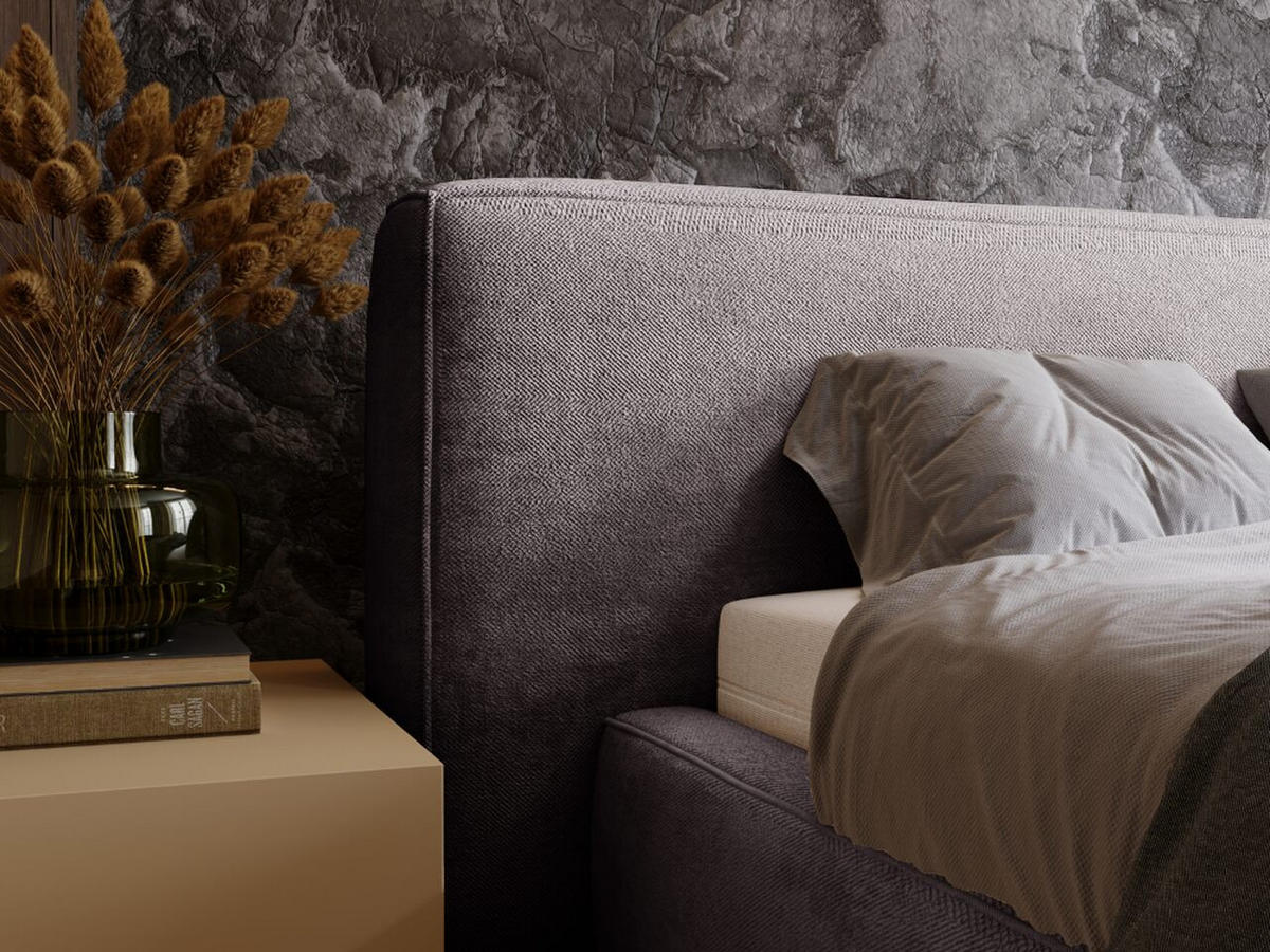 POLSTERBETT Monza 180x200 Dunkelgrau - Grau, Textil (180/200cm) - Graingold