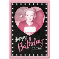 MINIBLECHSCHILD 10/14 cm Celebrities Marilyn Monroe Happy Birthday - Multicolor, Metall (10/14/0.1cm) - Nostalgic-Art