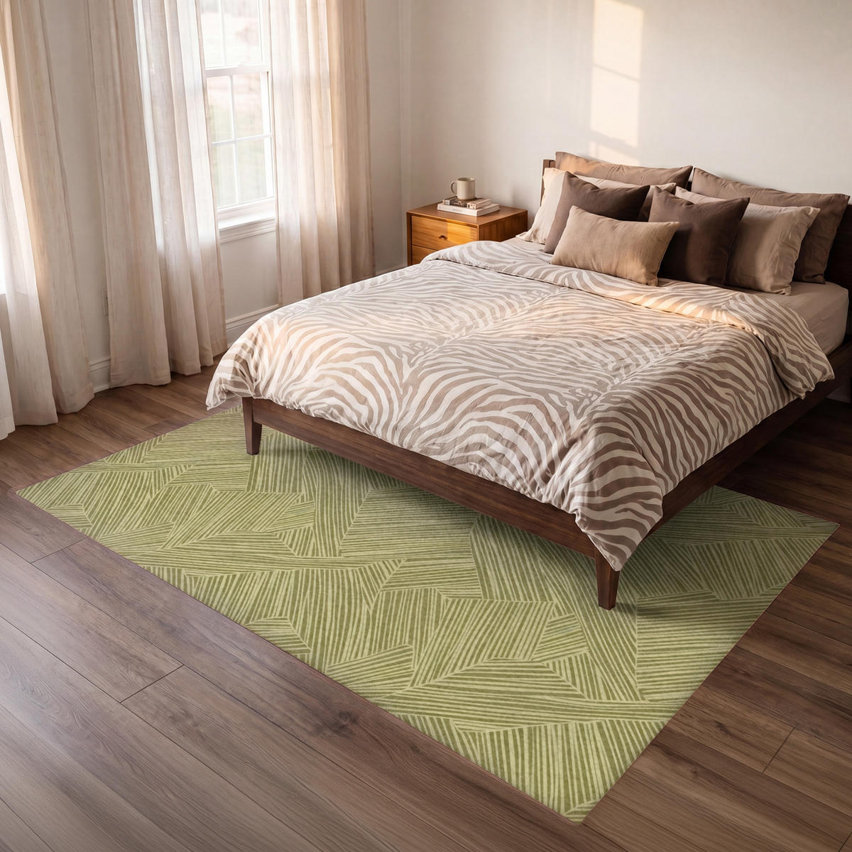 KOBERCE - Abstraktné - Moderné - Zelené - 230x150 cm - olivovozelená, textil/plast (230/0.4cm) - OnlyWow