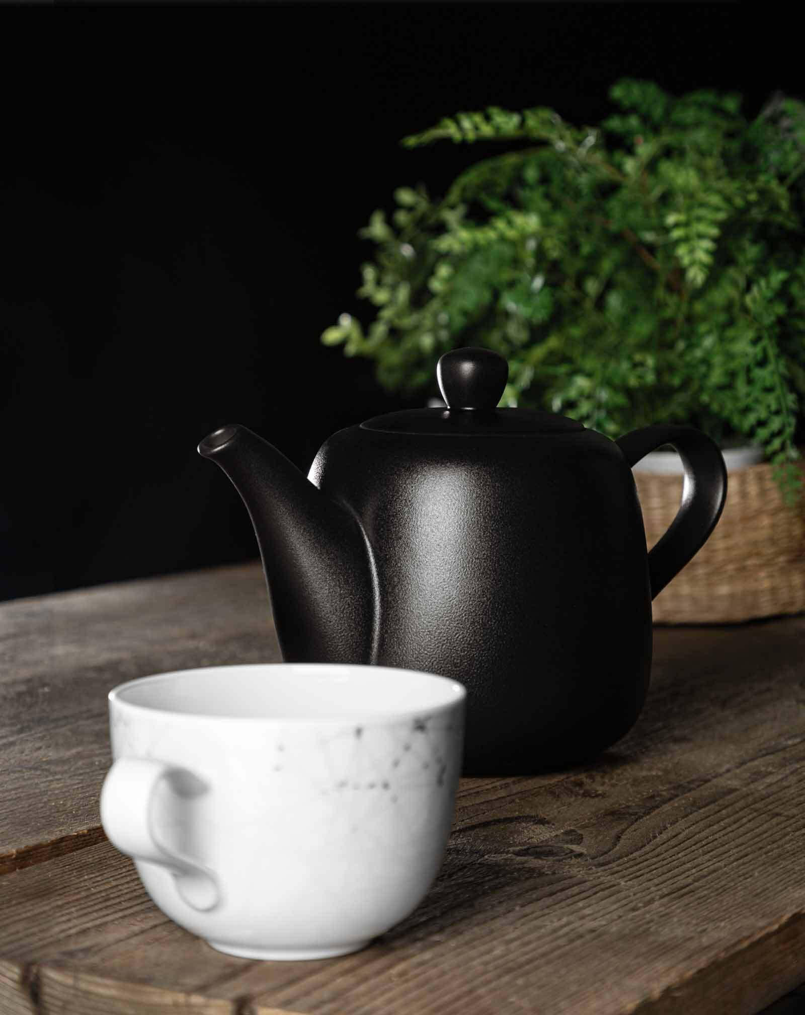 KANNE MIT STÖVCHEN Liberty Velvet Black schwarz 1,6 l - Schwarz, Keramik (1.6L) - Seltmann Weiden
