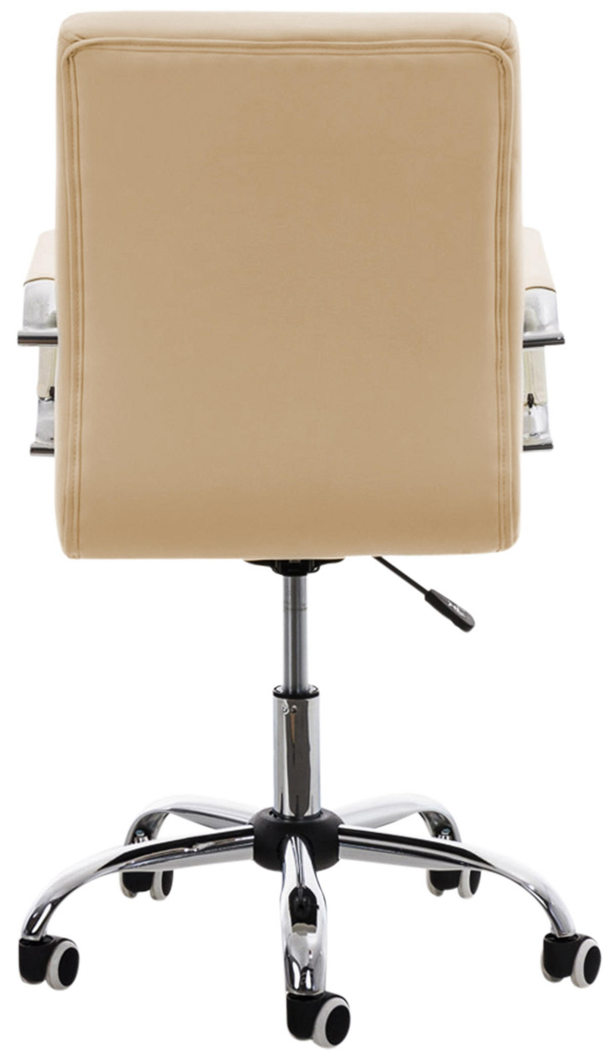 DREHSTUHL Lederlook creme - Chromfarben/Creme, Textil/Metall (54/92/59cm) - CLP