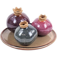 VASENENSEMBLE Rosenborg braun, grün, bordeaux - Braun, Keramik (10.5cm) - FURNARO