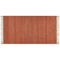 KURZFLOR-TEPPICH Lunia 150/80 cm - Rot, Naturmaterialien (80/150cm) - Beliani