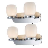 LED WANDLEUCHTE Dano Metall Silber 2-Flammig - Silberfarben, Glas (25/10/11cm) - Globo Lighting