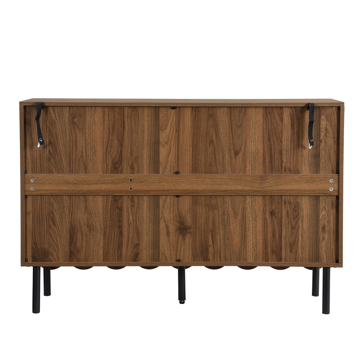 SIDEBOARD Holz Wellentüren grifflos Stauraum modern - Walnussfarben, Holzwerkstoff (35/80/120cm) - FLIEKS