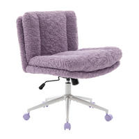 BÜROSTUHL höhenverstellbar 67,1 cm Kunstfell Purple - Lila, Kunststoff (67/94/63cm) - Meubliv
