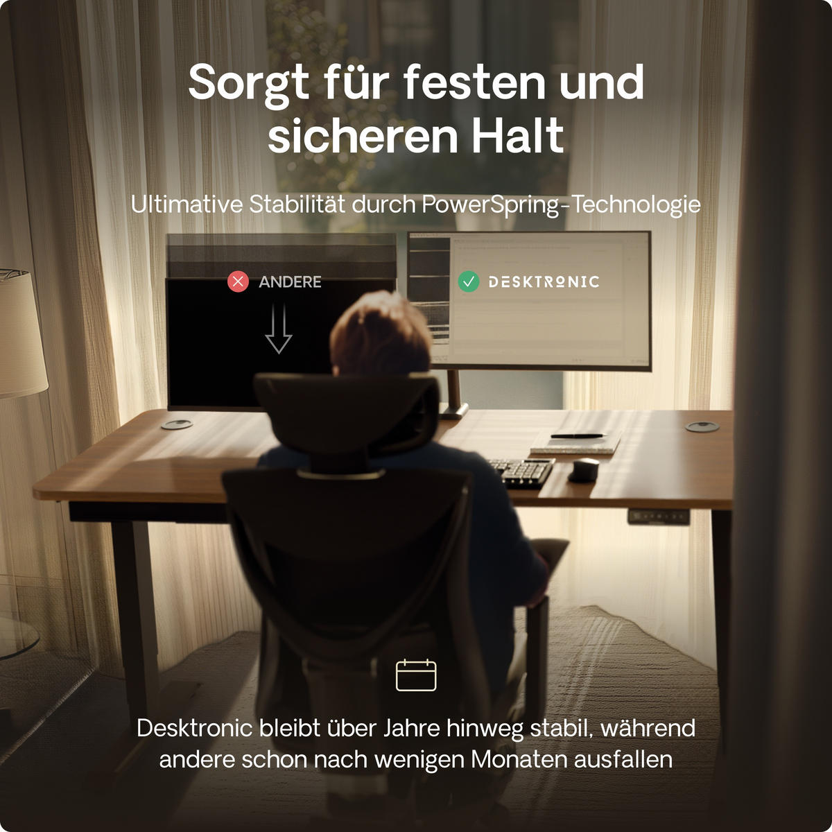 MONITORHALTERUNG, Schwarz, Tischhalterung für 2 Monitore 17"-32", VESA 75x75mm, VESA 100x100mm - Weiß, Kunststoff/Metall (95/12.4/62.3cm) - Desktronic