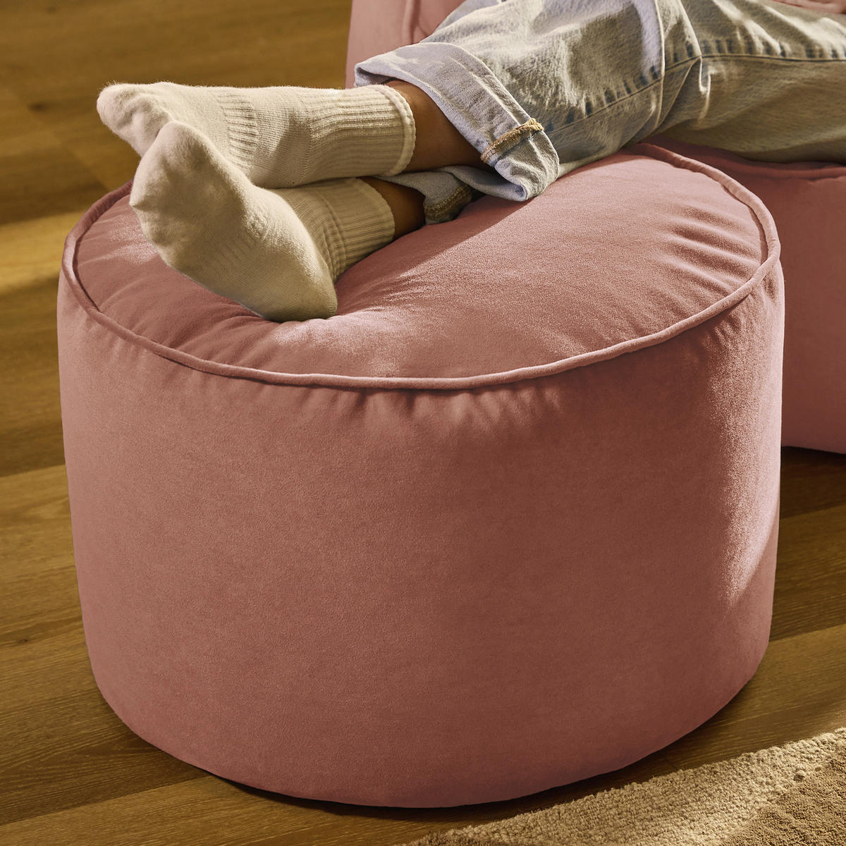 SITZPOUF Rund Milano - Pink, Textil (55/35/35cm) - icon