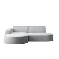 ECKSOFA Modena Studio, Cord Stoff Hellgrau Links - Hellgrau, Holzwerkstoff/Textil (165/236cm) - Kaiser Möbel