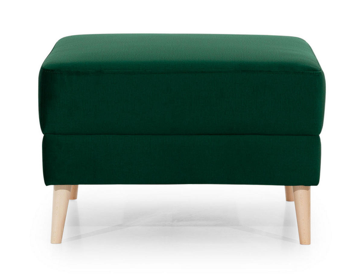 POLSTERHOCKER Asgard grün 77 / 75 / 45cm - Braun/Grün, Holz/Holzwerkstoff (77/45/75cm) - Feldmann-Wohnen