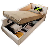 POLSTERBETT 90/200 cm Beige aus Samt mit Stauraum - Beige, Textil (90/200cm) - OKMYHOME