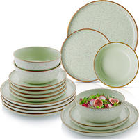 TAFELSERVICE RIO MINZE - 36 teilig aus Steingut 12 Personen - Mintgrün, Stein (50/30/80cm) - Sänger
