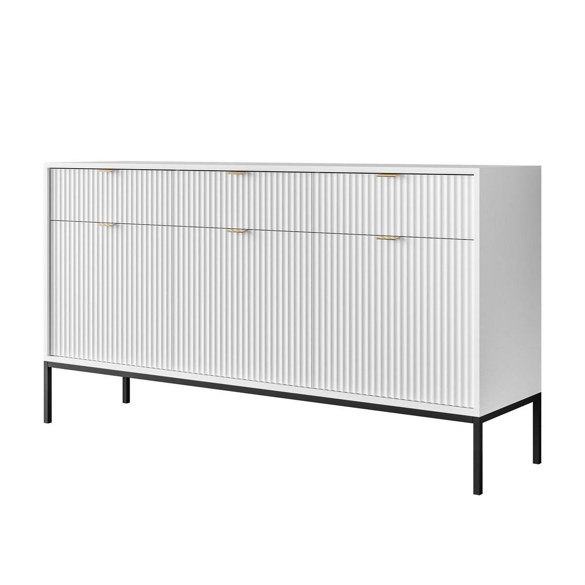 SIDEBOARD CORTADO KSZ154 MIT SCHUBLADEN 154 CM WEISS - Weiß, Holzwerkstoff (154/83/39cm) - Lookway