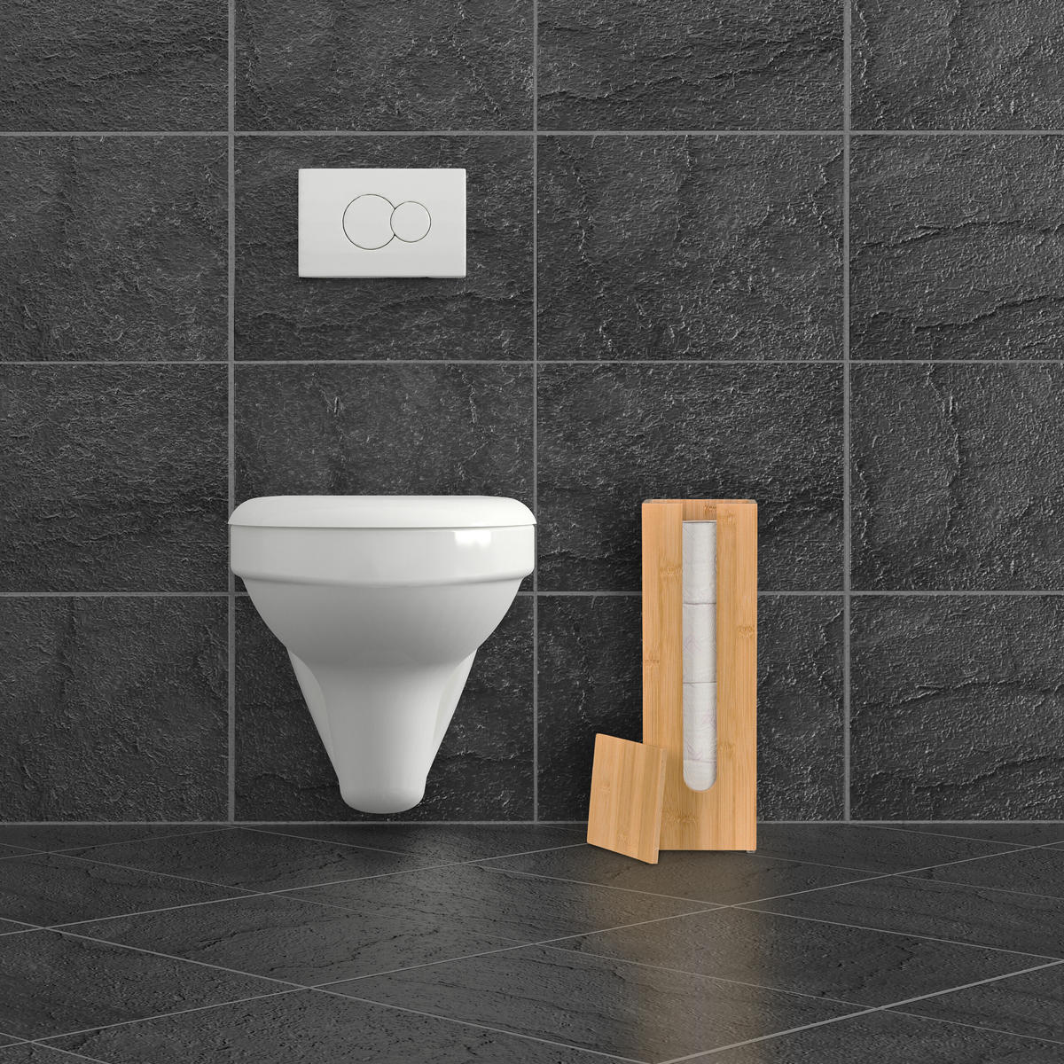TOILETTENPAPIER-AUFBEWAHRUNG - Hellbraun, Holz (13.5/42/13.5cm) - Relaxdays