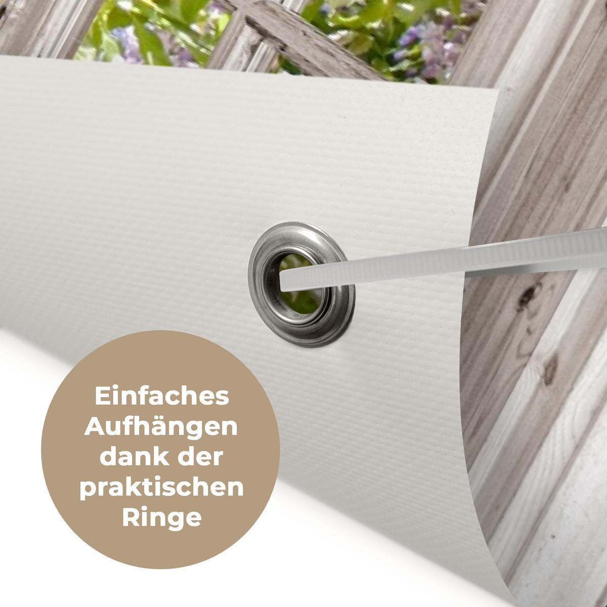 ZAHRADNÍ PLAKÁT Vistárie - Květiny - Pohled - Strom - Jaro 90x60 cm - béžová, plast (90/60/0.2cm) - OnlyWow