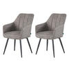 ESSZIMMERSTUHL THOMAS-AMIE 2er-Set 4-Fuss-Gestell - Grau, Textil (57/85/62cm) - DUBI Möbel