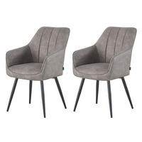 ESSZIMMERSTUHL THOMAS-AMIE 2er-Set 4-Fuss-Gestell - Grau, Textil (57/85/62cm) - DUBI Möbel