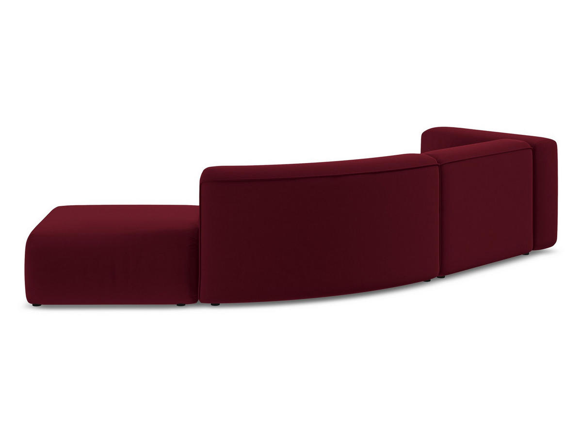 4-SITZER-SOFA Samt Stoff Rot - Bordeaux/Rot, Kunststoff/Textil (335/70/166cm) - Makamii