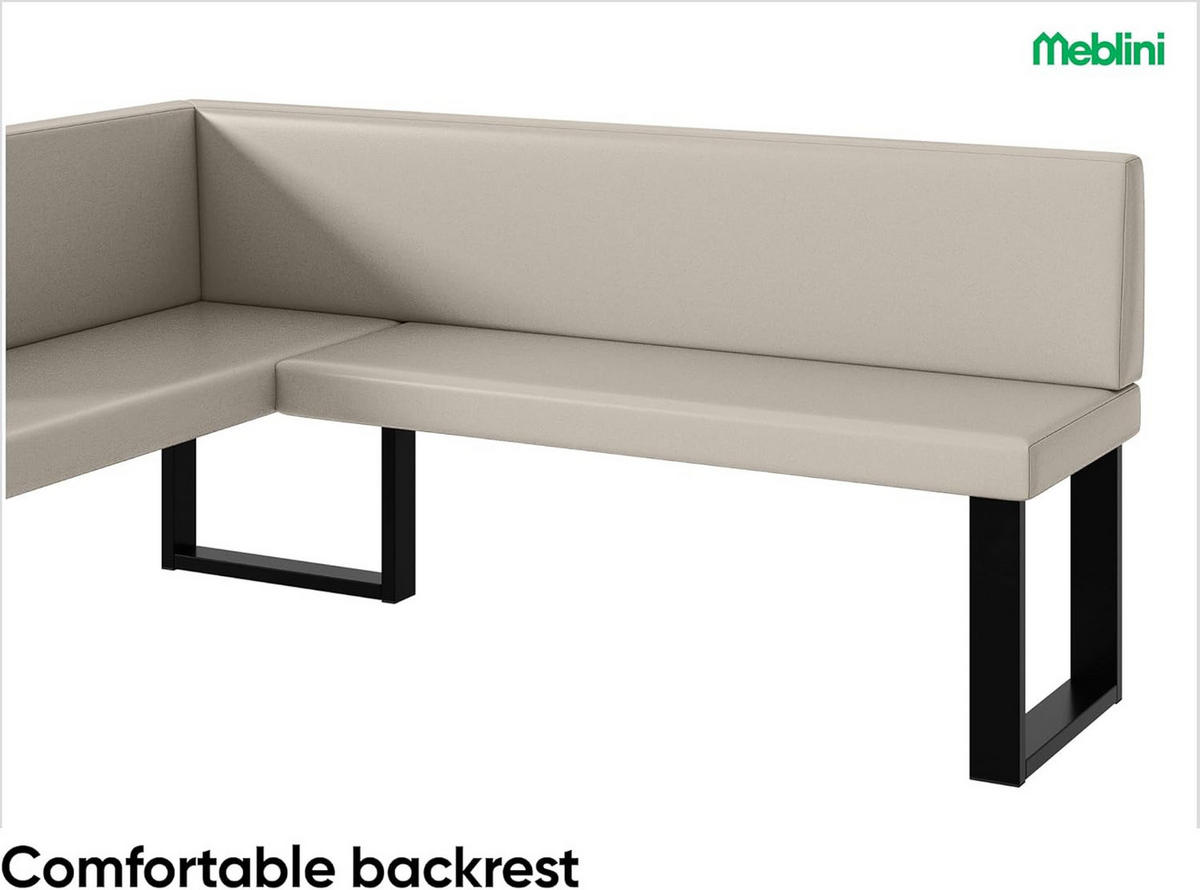 ECKBANK TONI_U - Beige, Leder (128/168cm) - Meblini