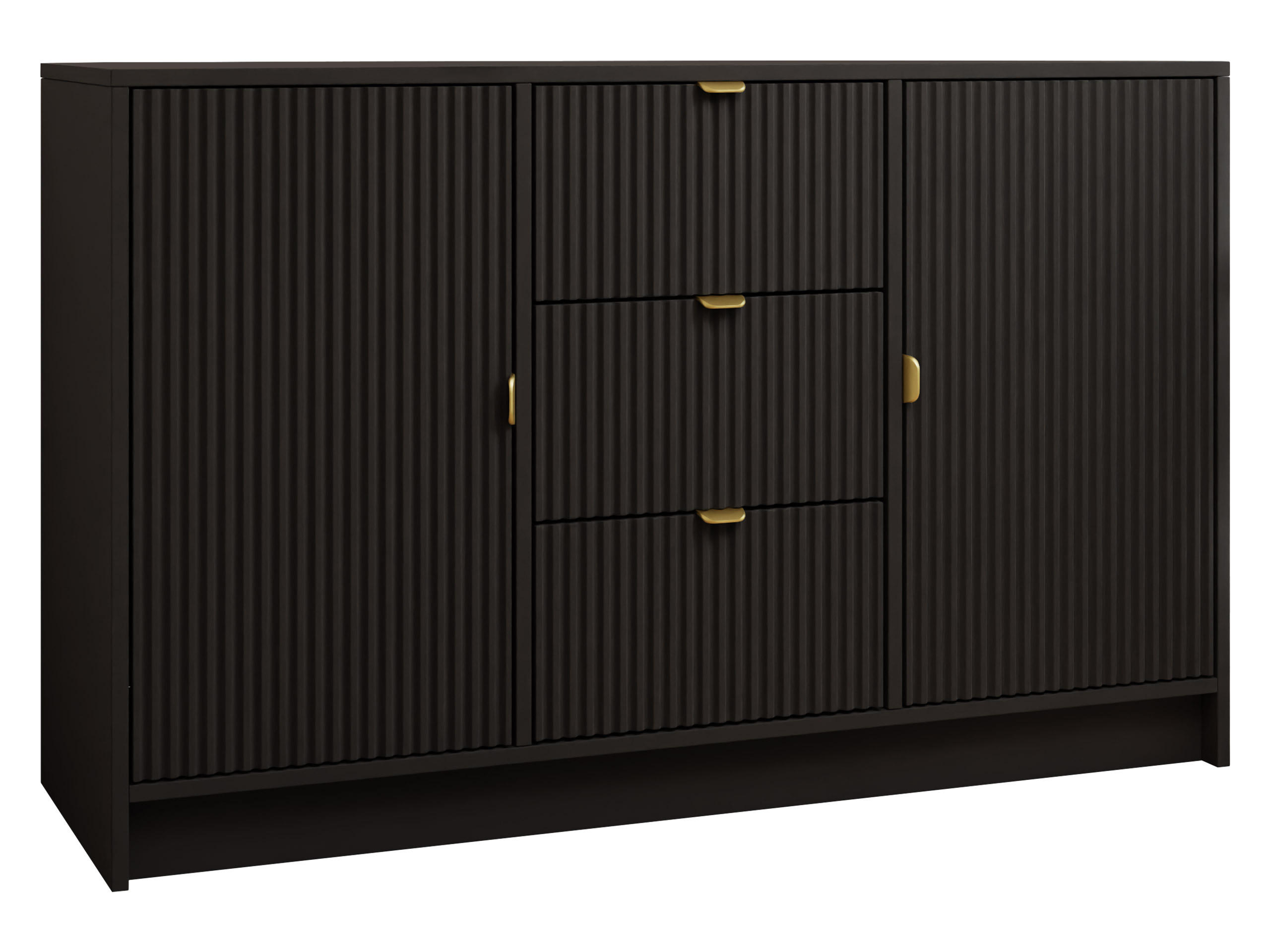 SIDEBOARD Tireno - Goldfarben/Schwarz, Holzwerkstoff/Metall (118/75/40cm) - MIRJAN24
