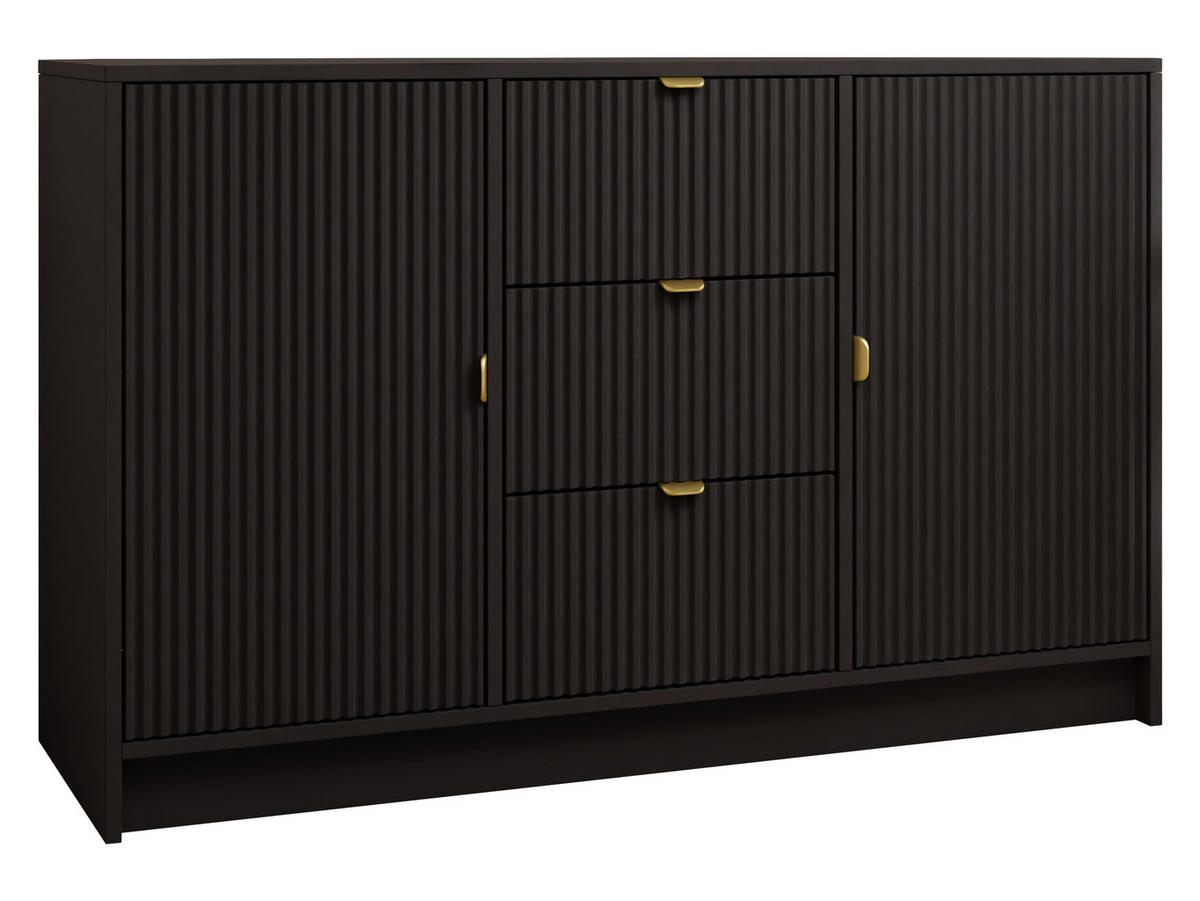 SIDEBOARD Tireno - Goldfarben/Schwarz, Holzwerkstoff/Metall (118/75/40cm) - MIRJAN24