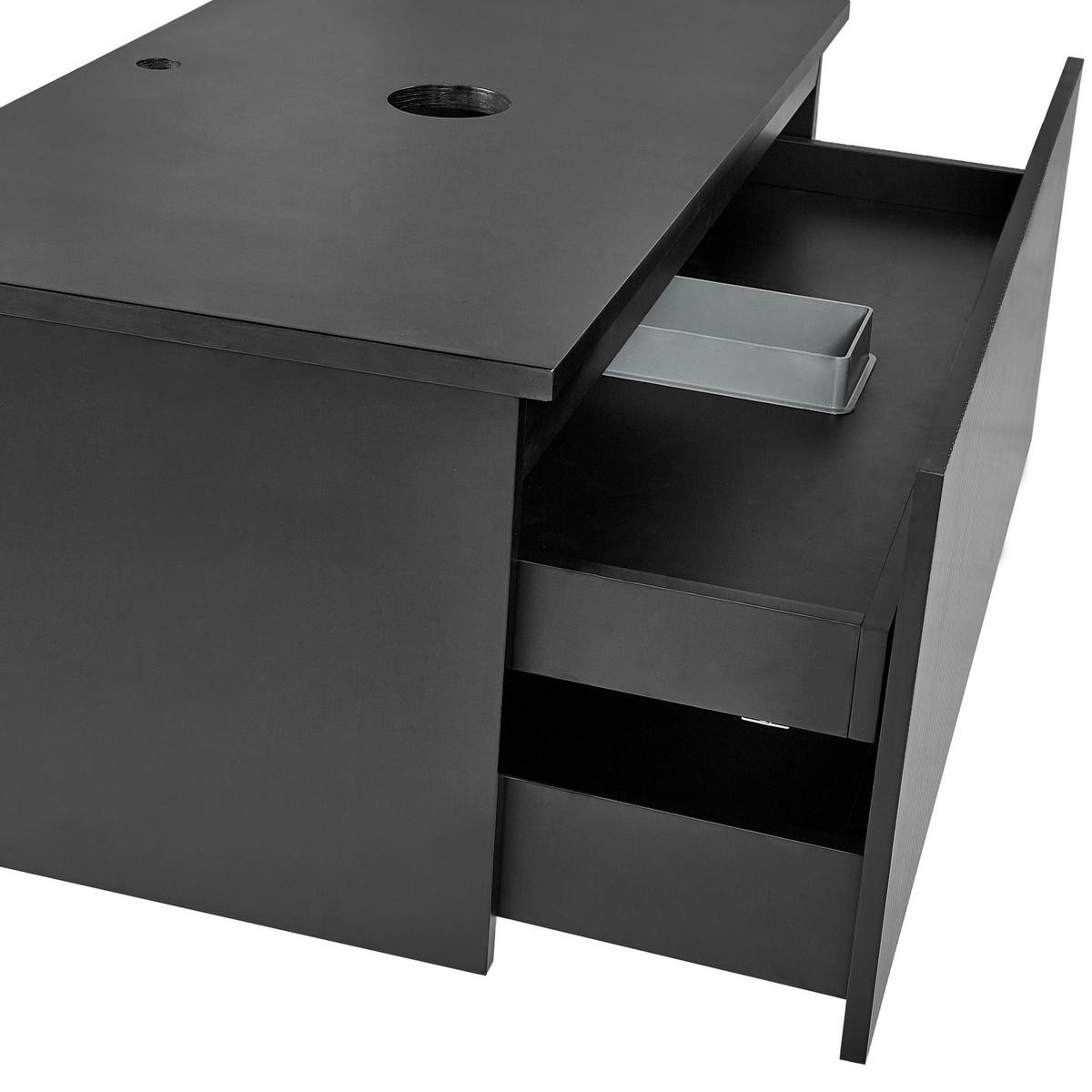 DULAP SUB LAVOAR montat pe perete 80 cm negru Alzira - negru, compozit lemnos (80/40/52cm) - Beliani