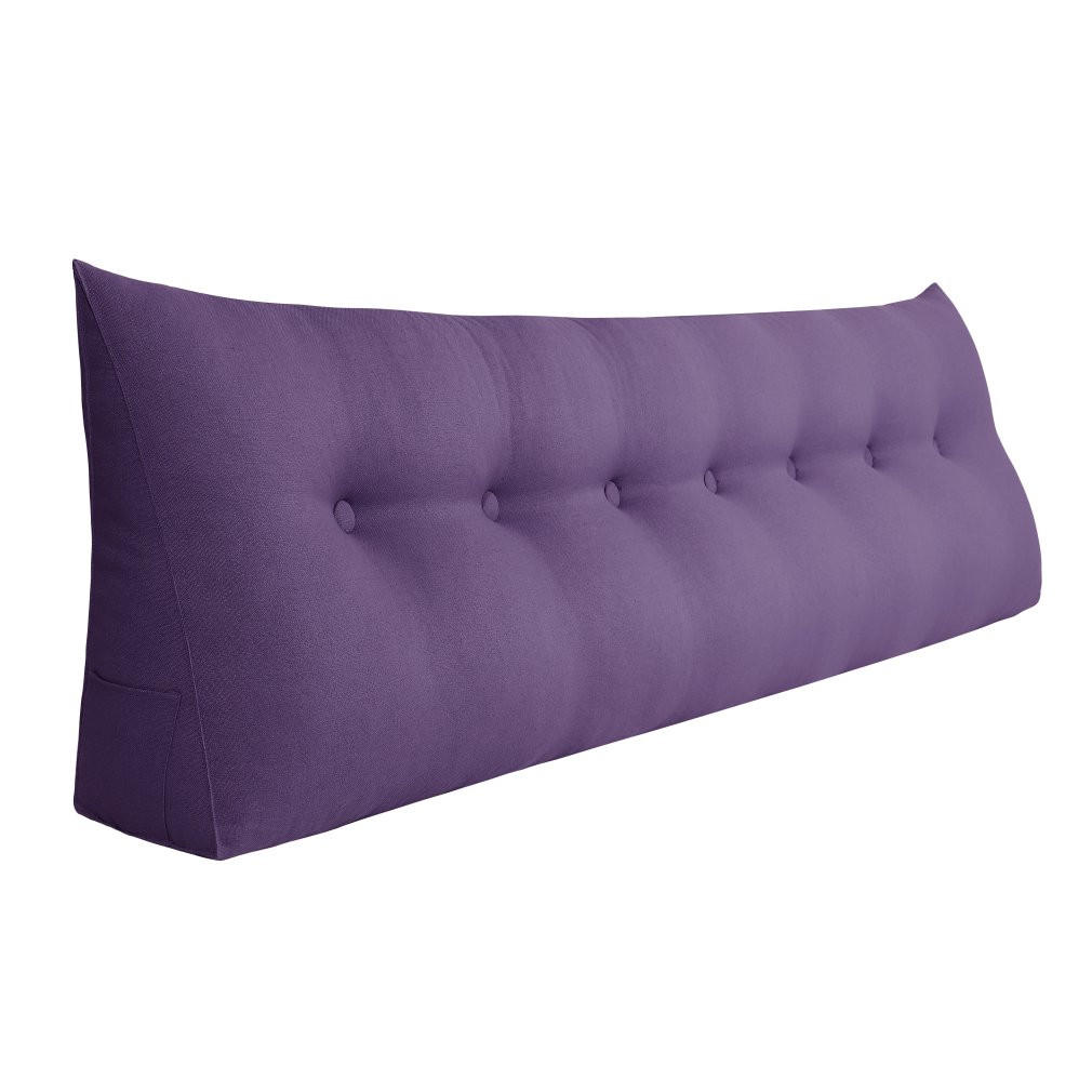 RÜCKENKISSEN für Bett Leinenlook Lila 200 cm - Lila, Textil (50/200cm) - Vercart