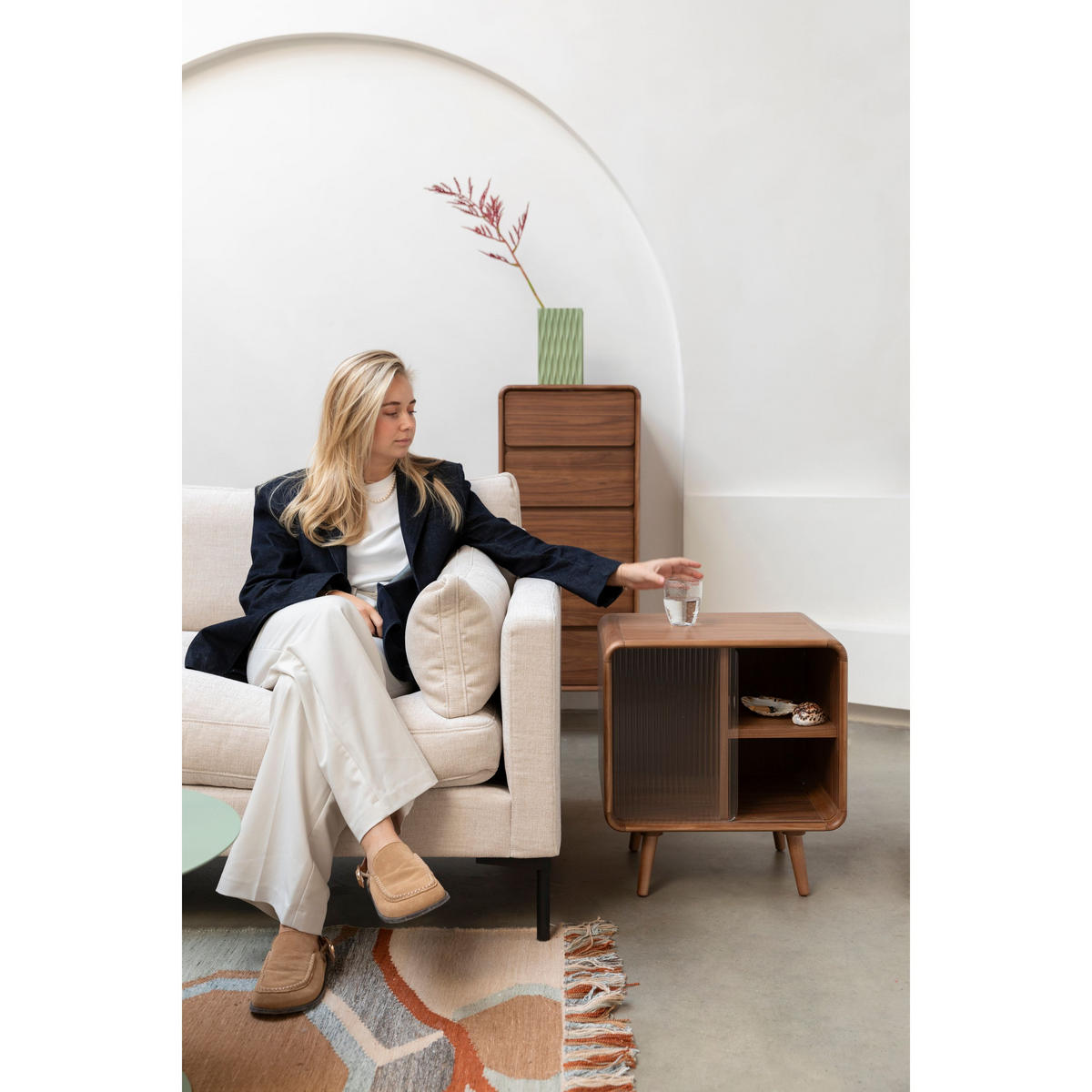 BEISTELLTISCH Rise Nachttisch Braun - Braun, Holz (40/50/55cm) - Zuiver