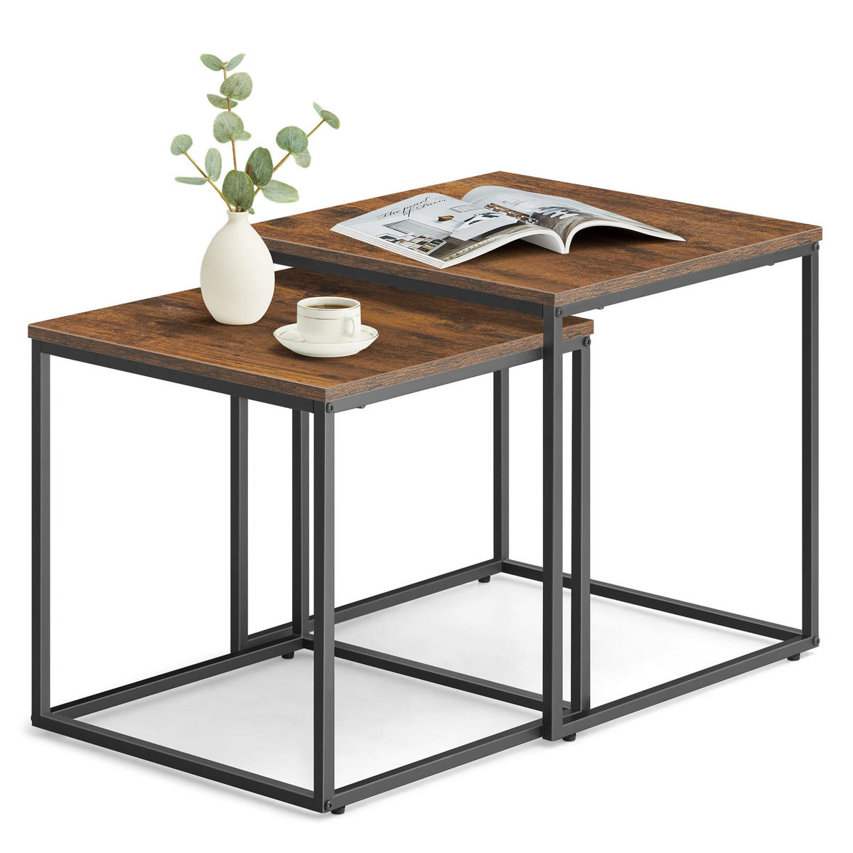 COUCHTISCH 2er Set quadratisch - Alteiche, Holzwerkstoff (50/50/50.5cm) - Mat-Haus