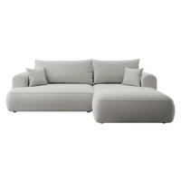 ECKSOFA Ovo Grau Velours - Schwarz/Grau, Kunststoff/Textil (260/165cm) - Selsey