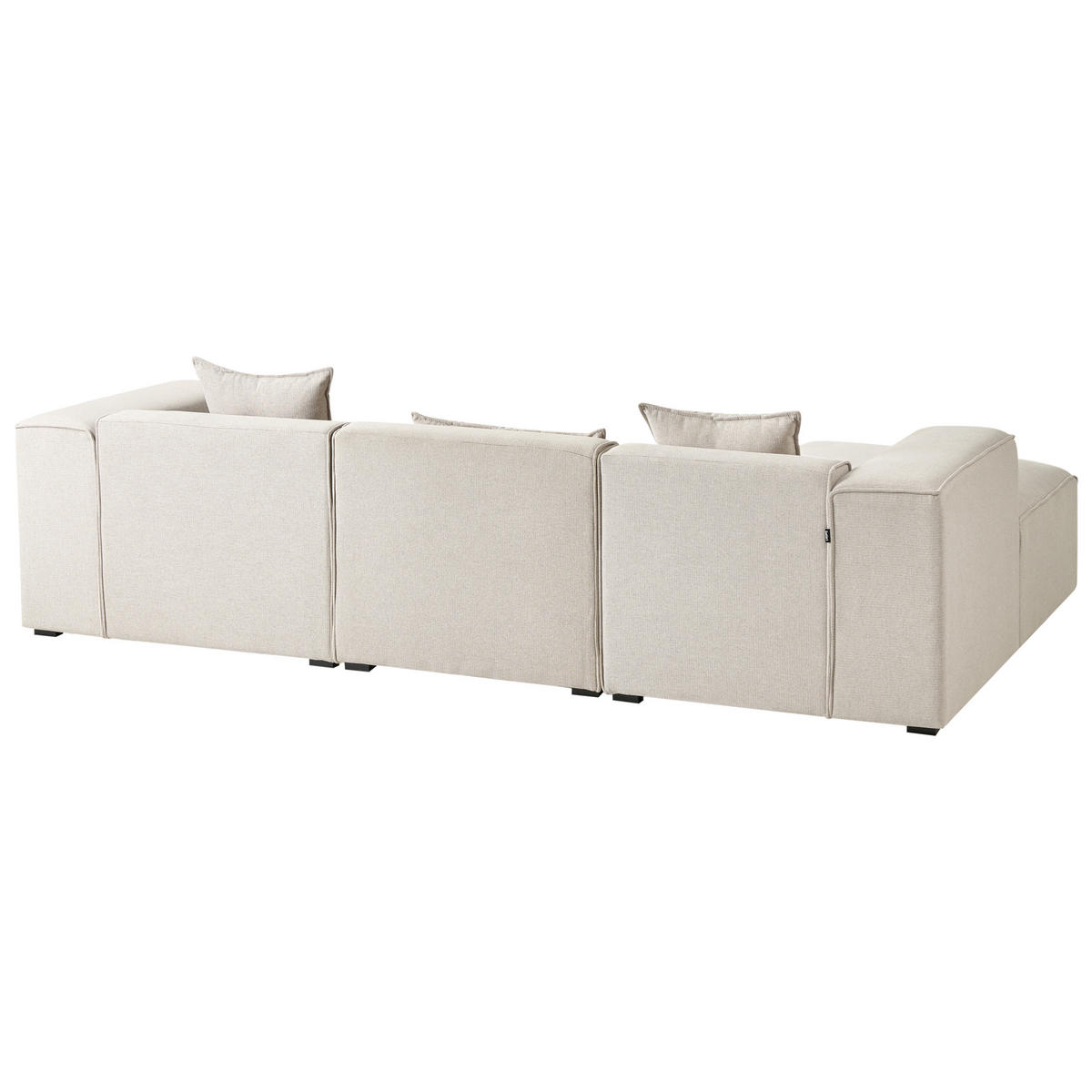 ROHOVÁ POHOVKA 3-místná Látka Světle béžová pravostranná Dolva - béžová, textil (294/170cm) - Beliani