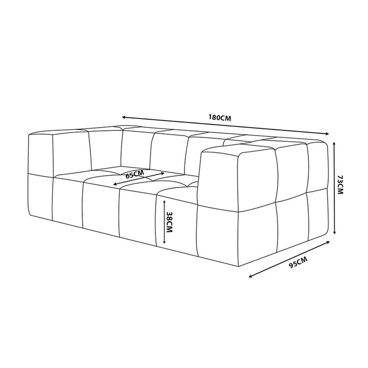 2-SITZER-SOFA Bouclé-Stoff Cremebeige - Beige, Textil (180/73/95cm) - MILYsofa