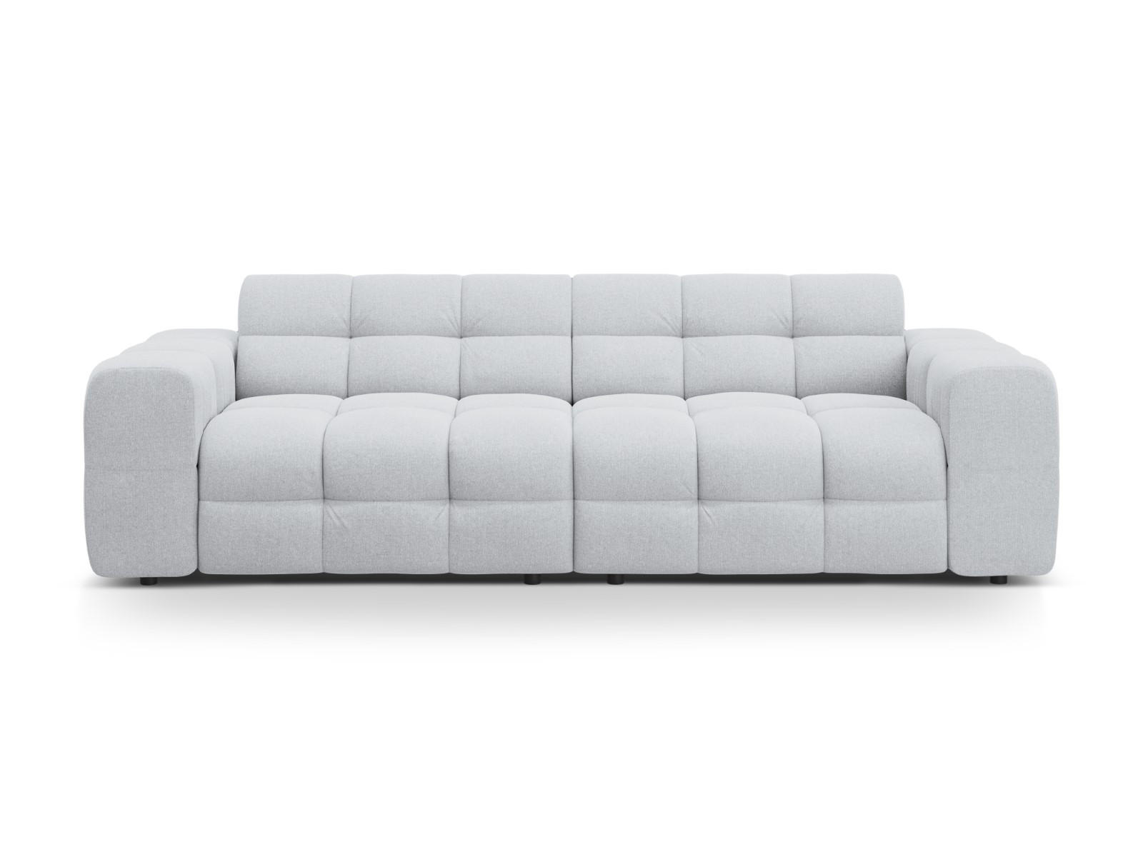 SOFA Kendal aus strukturiertem Stoff hellgrau 4 Sitzplätze - Hellgrau, Textil (255/79/103cm) - Micadoni