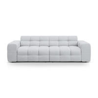 SOFA Kendal aus strukturiertem Stoff hellgrau 4 Sitzplätze - Hellgrau, Textil (255/79/103cm) - Micadoni