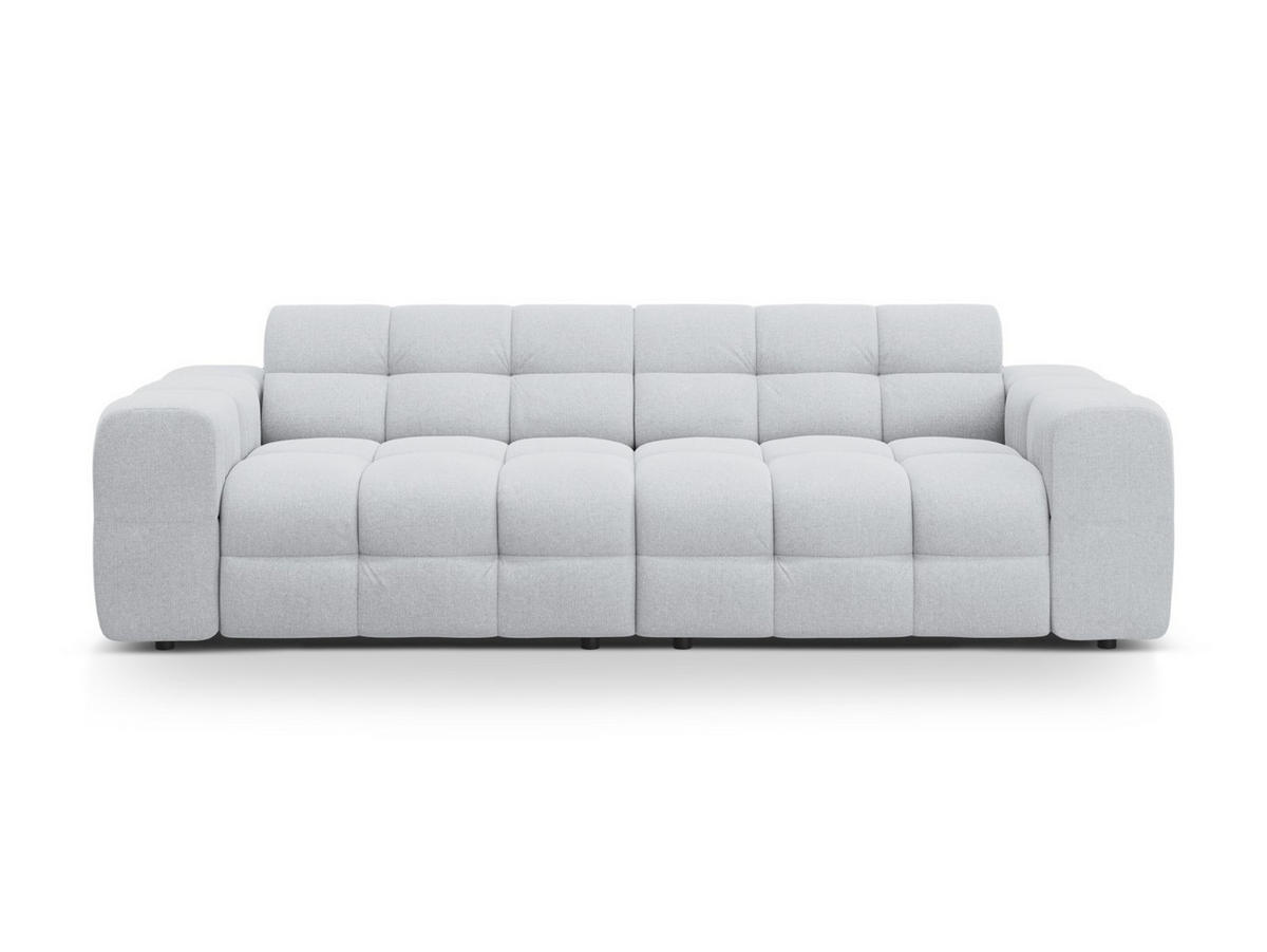 SOFA Kendal aus strukturiertem Stoff hellgrau 4 Sitzplätze - Hellgrau, Textil (255/79/103cm) - Micadoni