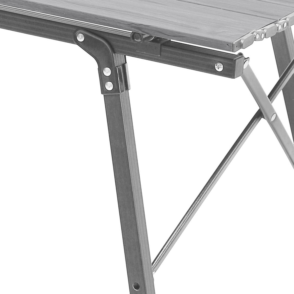 CAMPINGTISCH Höhenverstellbar Silber - Silberfarben, Metall (51.5/90/68cm) - JAWINIO