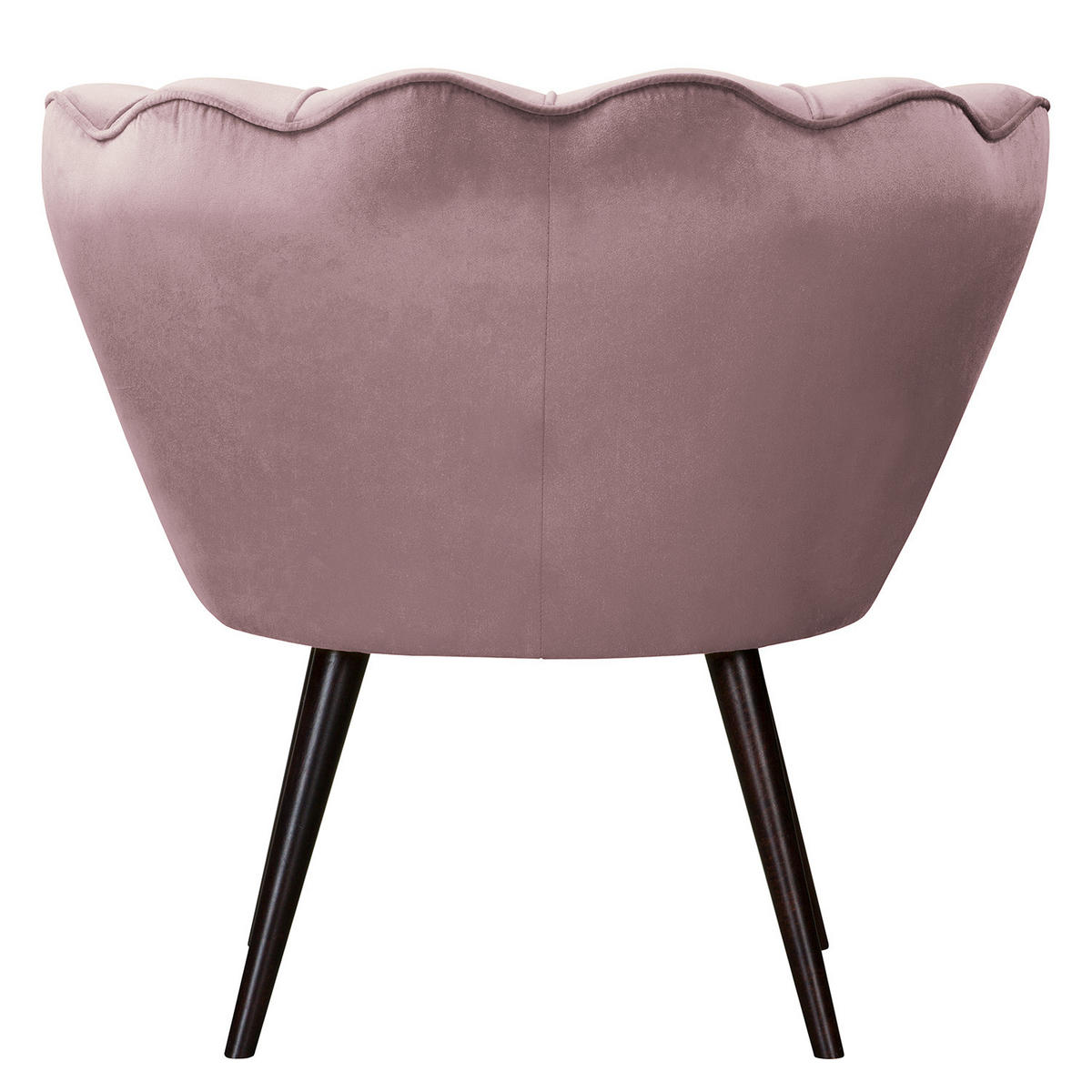 SESSEL - Samt, Füße Dunkel - Dunkelbraun/Mauve, Birkenholz/Textil (75/74/75cm) - home24