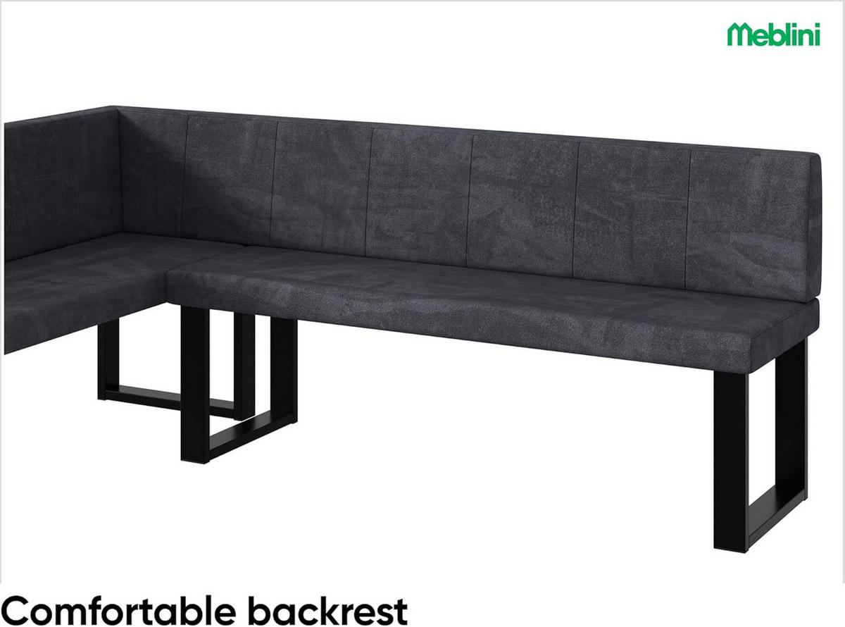ECKBANK PETER_U - Dunkelgrau, Textil (142/196cm) - Meblini