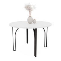 AUSZIEHTISCH ASTRO 120/76 cm, Schwarz / Weiß - Schwarz/Weiß, Holzwerkstoff/Metall (120/120/76cm) - Idohome