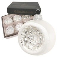 CHRISTBAUMKUGELN Reflex Silberfarbig 8cm (Glas / 6 Stk.) - Silberfarben, Glas (8/8/8cm) - Krebs Glas Lauscha