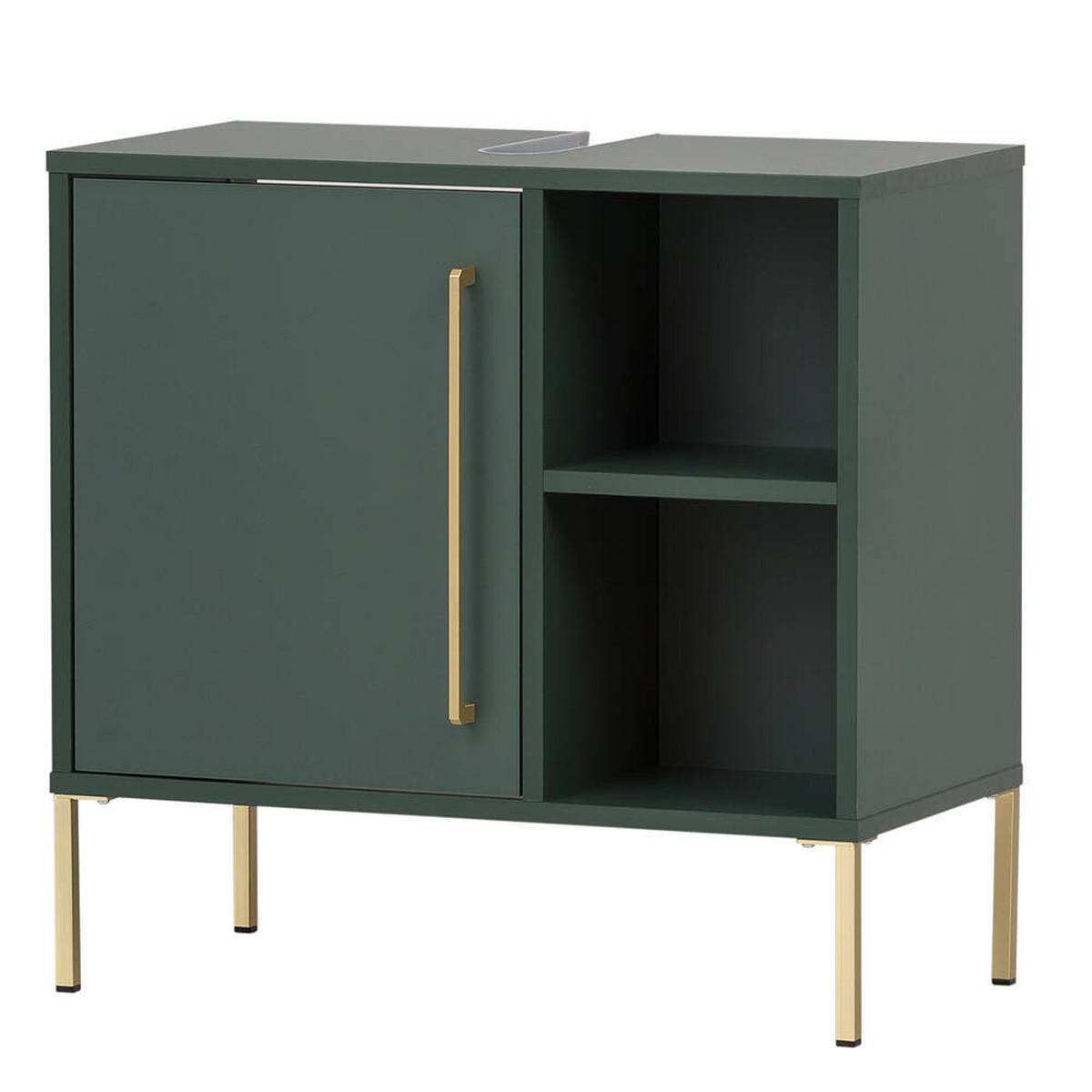 WASCHBECKENUNTERSCHRANK Kella-80 - Grün, Holzwerkstoff (66/64/34cm) - Lomado