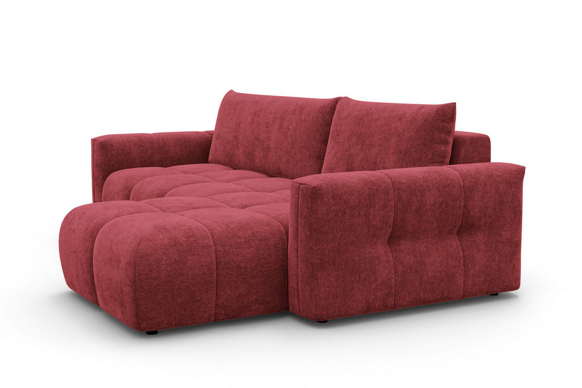 ECKSOFA VERONA 4-Sitzer rechts, Dunkelrot - Schwarz/Dunkelrot, Holz/Textil (266/173cm) - Courtois Laville