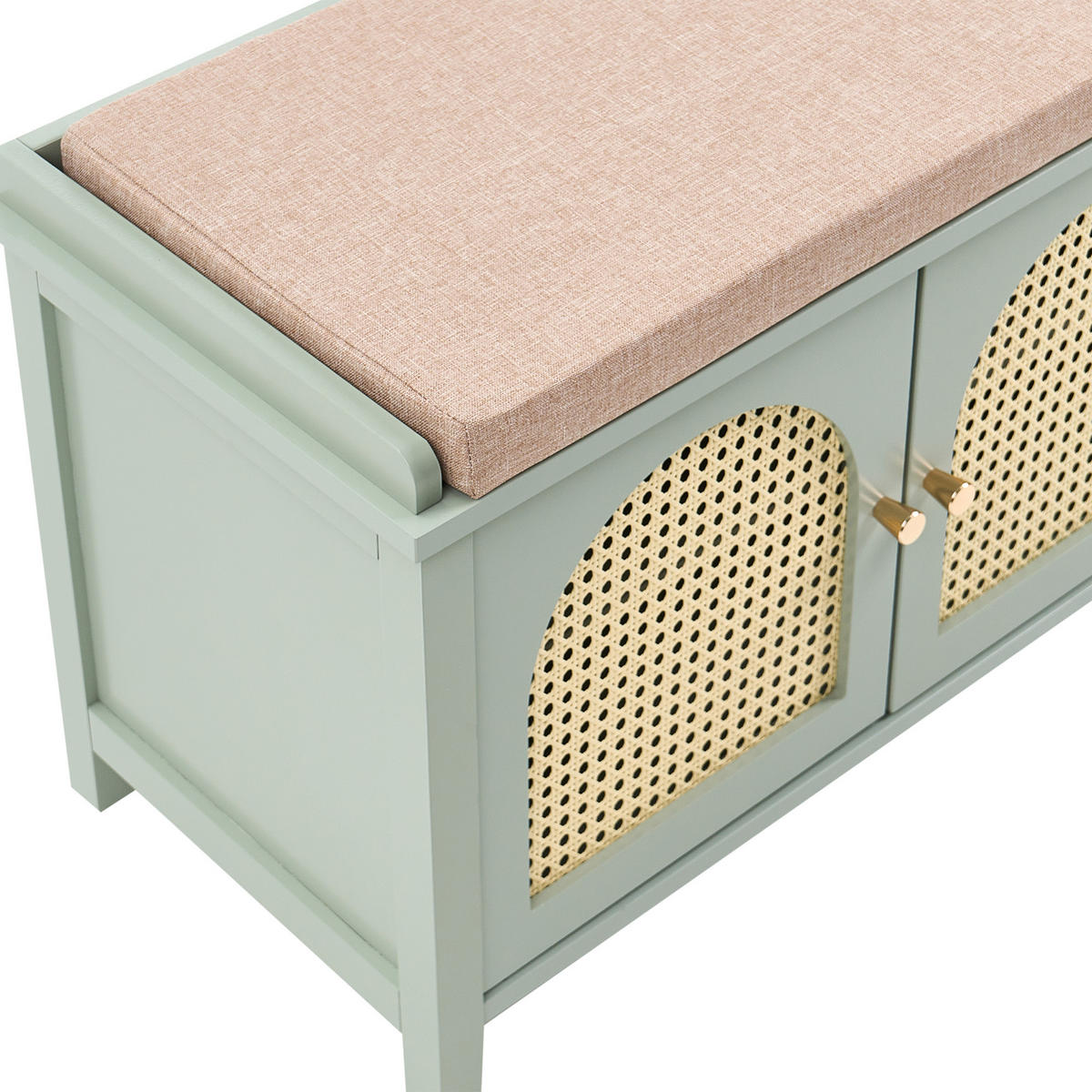 SCHUHBANK mit Stauraum Mintgrün Bendigo - Mintgrün/Grün, Holzwerkstoff (100/47/34cm) - Beliani