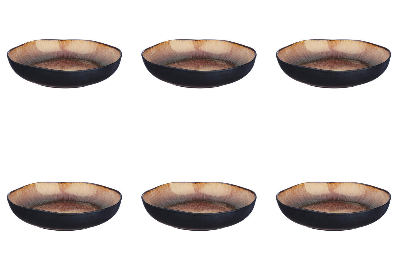 SUPPENTELLER Iris Ø22,5cm - 6er-Set - Wildbraun - Braun, Keramik (22.5cm) - Björn