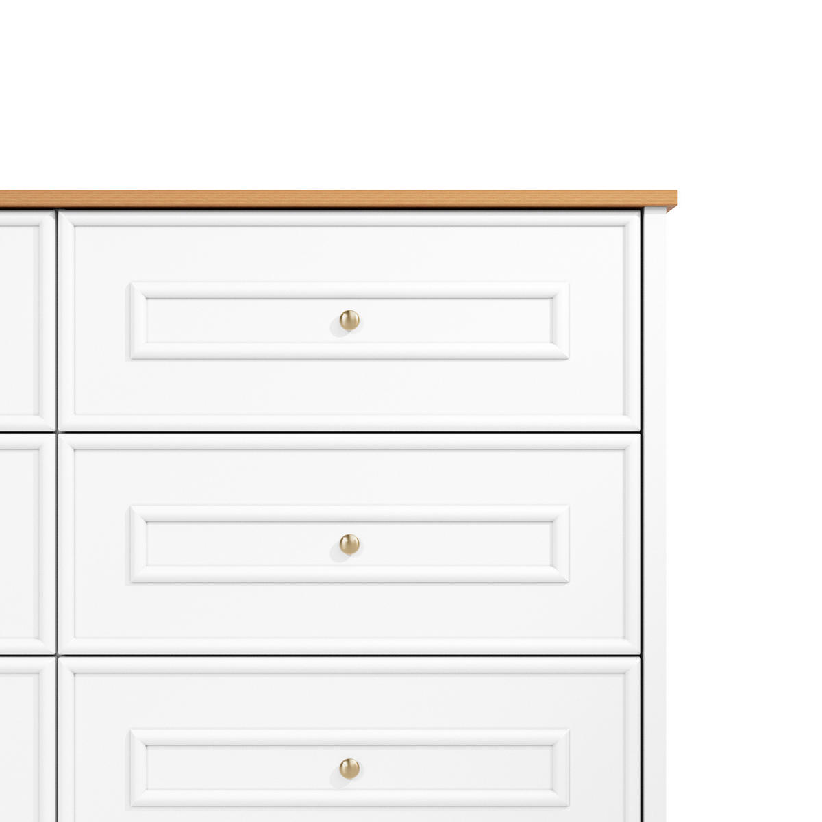 KOMMODE aus MDF & Spanplatte 120x40x76cm in Weiß mit 6 Schubladen - Weiß, Holzwerkstoff (120/76/40cm) - Modfu