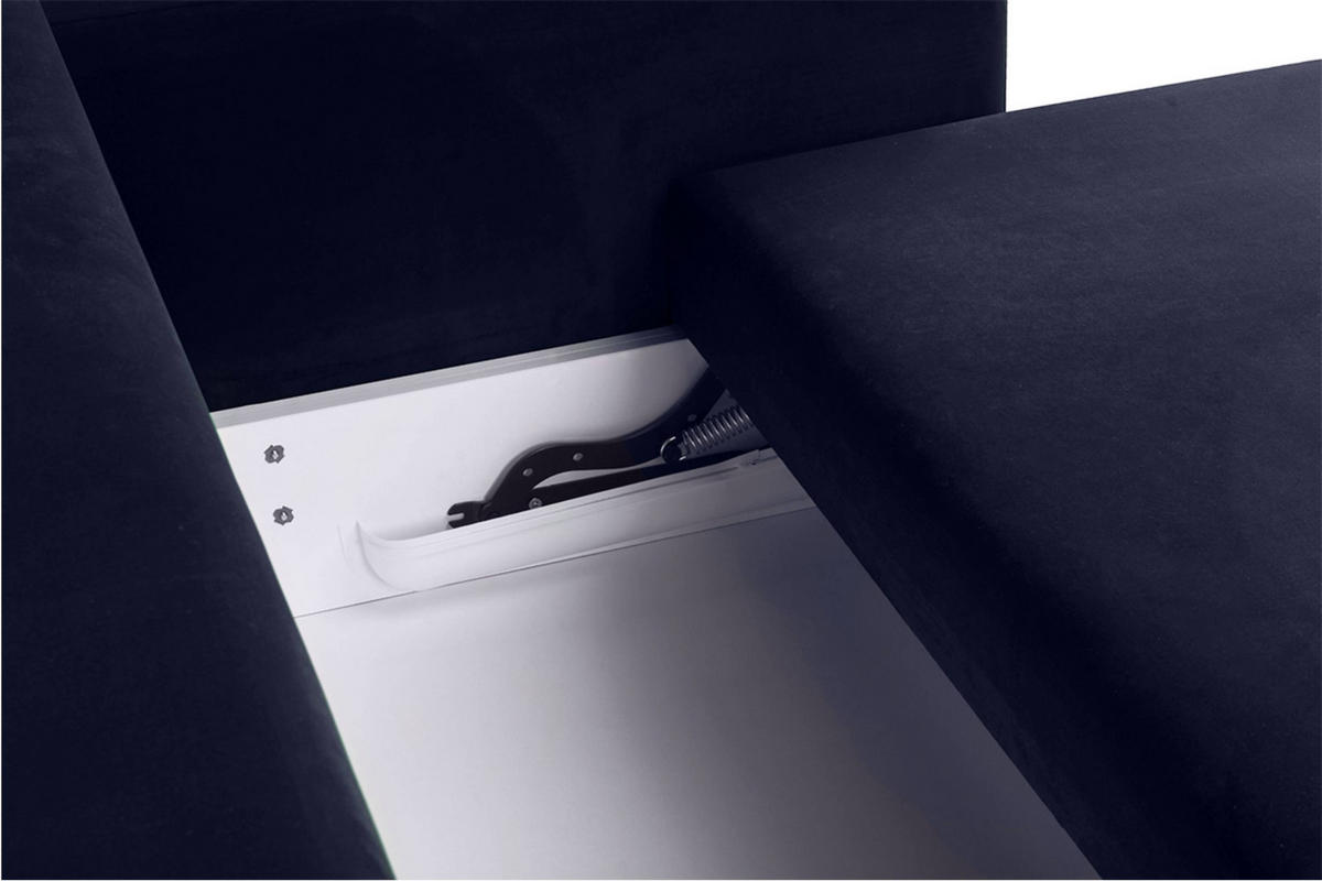 3-SITZER-SCHLAFSOFA ERISO mit weiche Sitzfläche und hohe Rückenlehne, Velour-Stoff, marineblau - Blau/Braun, Textil (220/80/100cm) - KONSIMO®