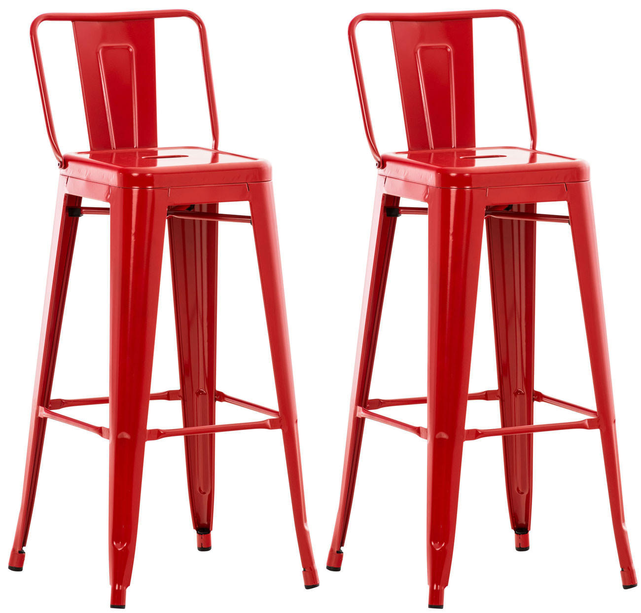BARHOCKER 2er Set Metall rot - Rot, Metall (44/96/43cm) - CLP