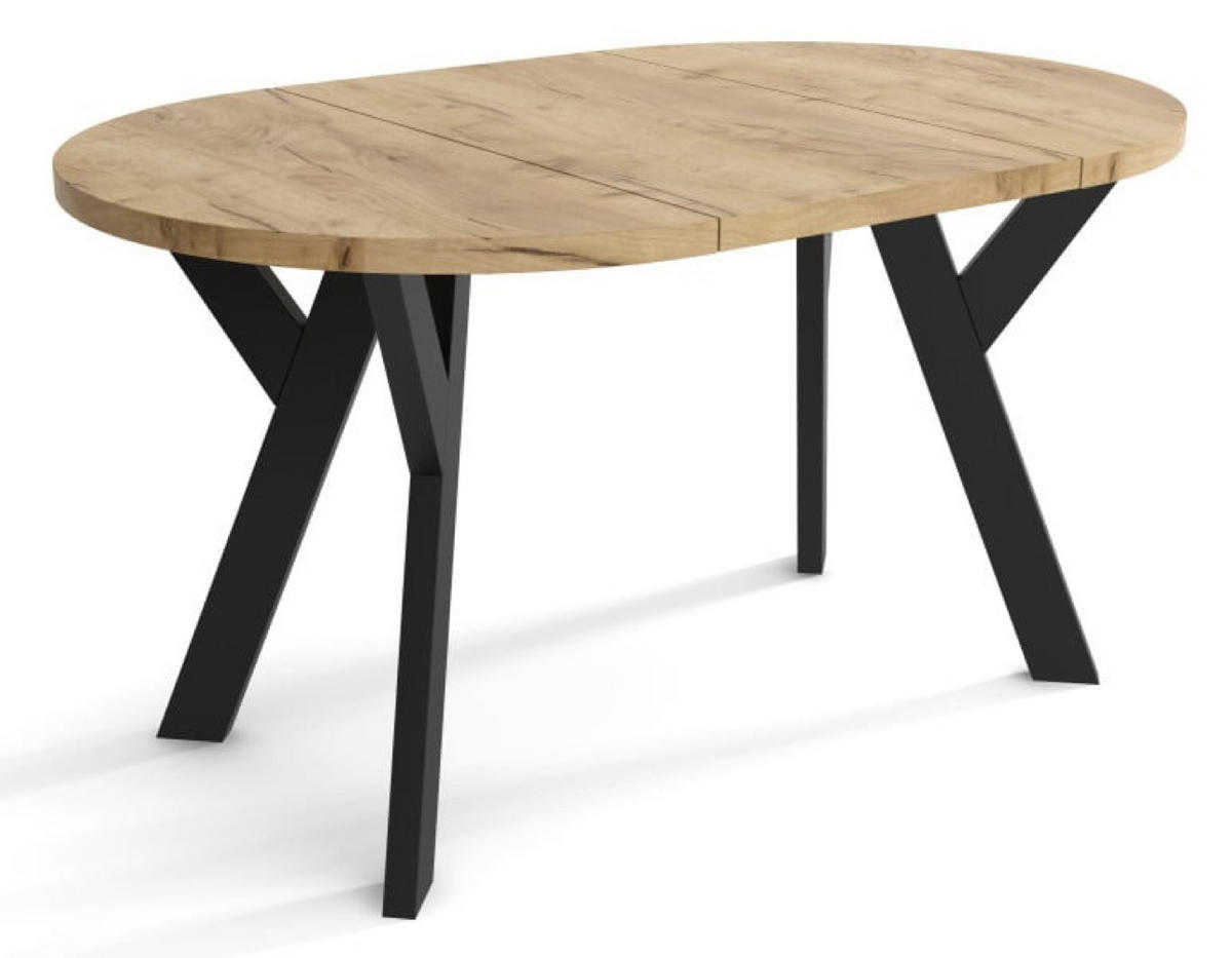 TISCH Schwarz Craft Ausziehbar Rund 90/130 cm - Multicolor, Holzwerkstoff (130/90/75cm) - Sepro Meble