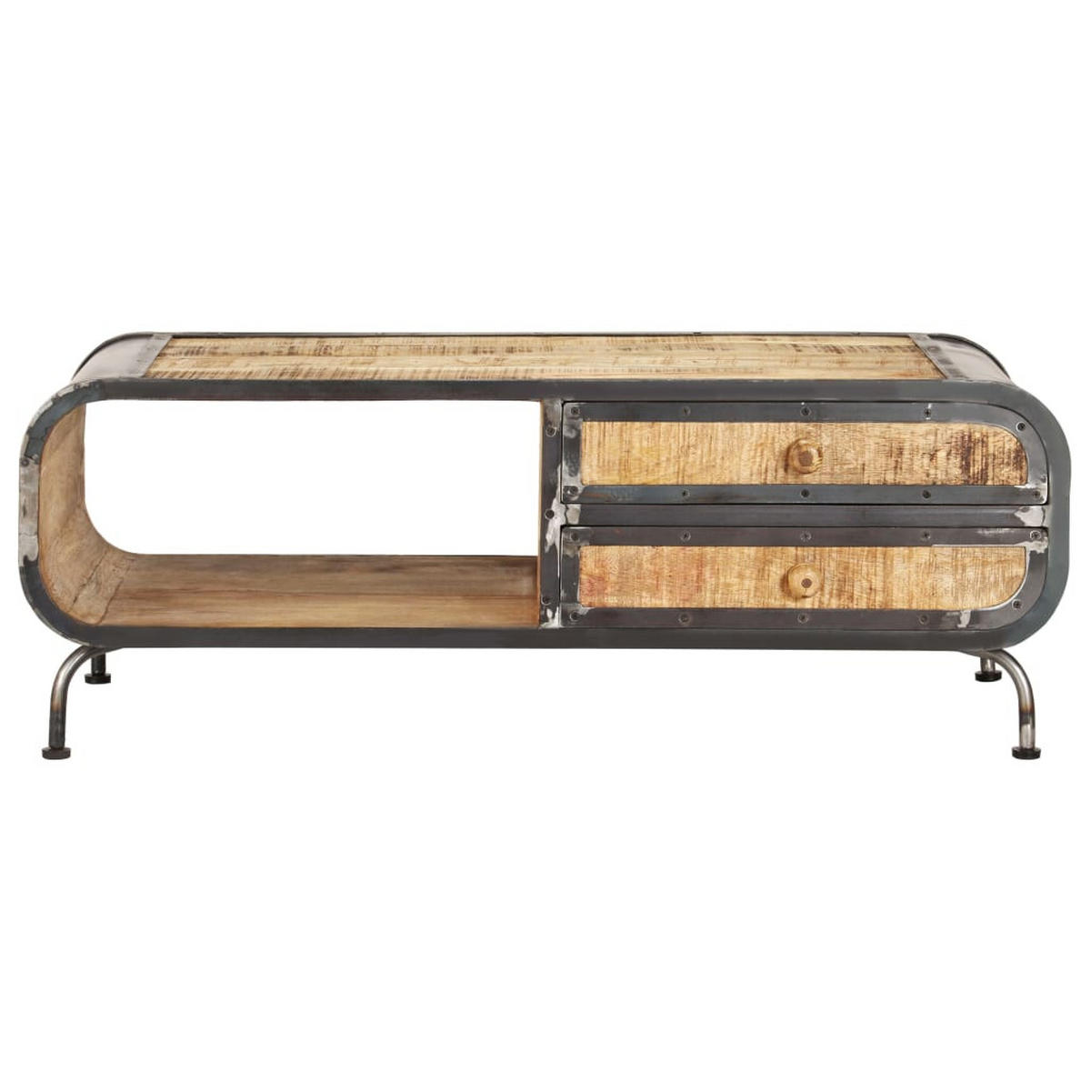 COUCHTISCH 100 x 50 x 35 cm Mango-Massivholz - Braun, Holzwerkstoff (100/50/35cm) - furnicato
