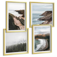 BILDER SET 4er Set - 50x50 cm & 40x60 cm Goldrahmen - Klippenblicke, Strandlandschaften - Goldfarben, Kunststoff (50/50cm) - TULUP